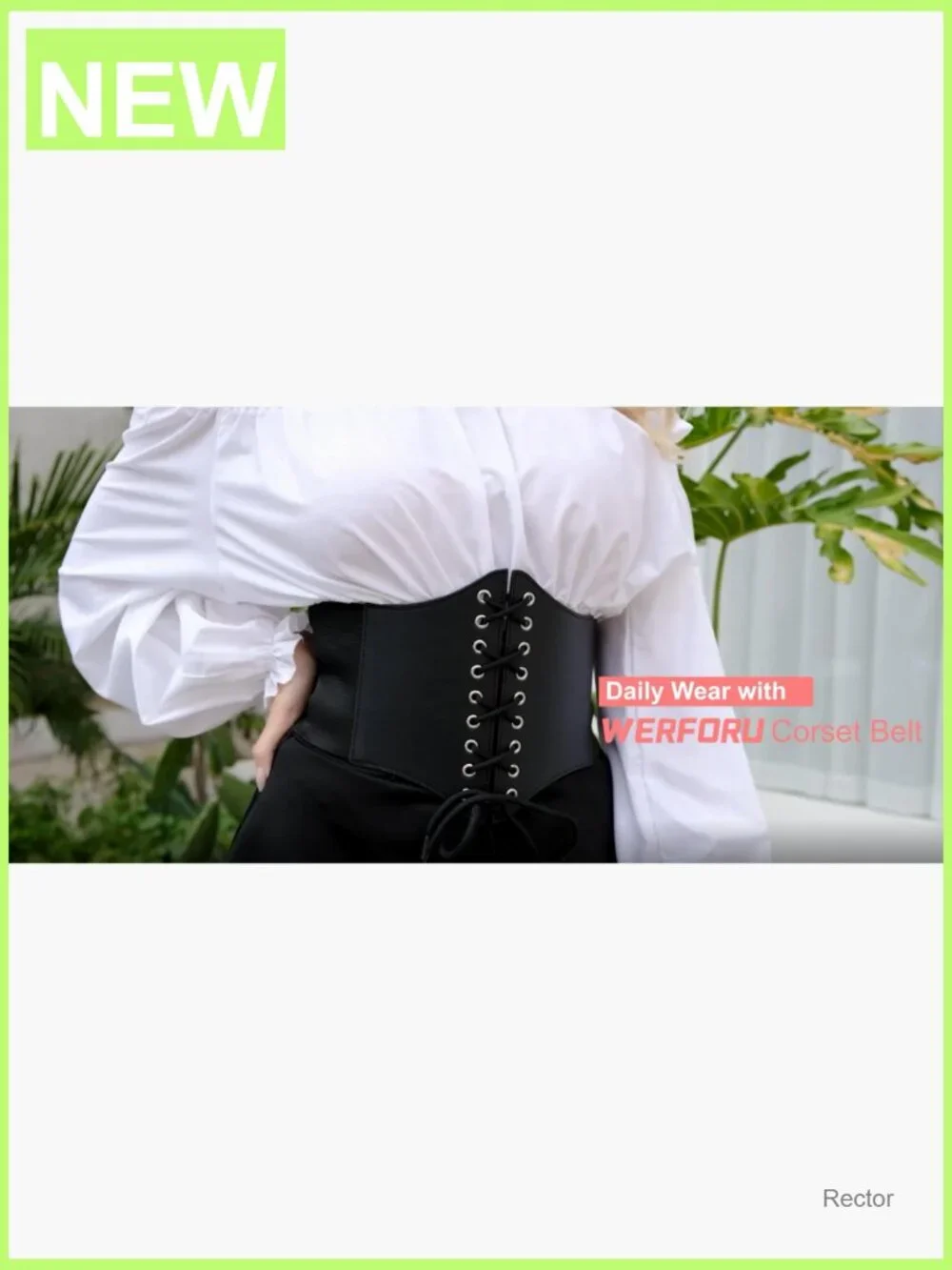 Vintage Lace-up Corset Waist Belt Wide Elastic Faux Leather Waspie